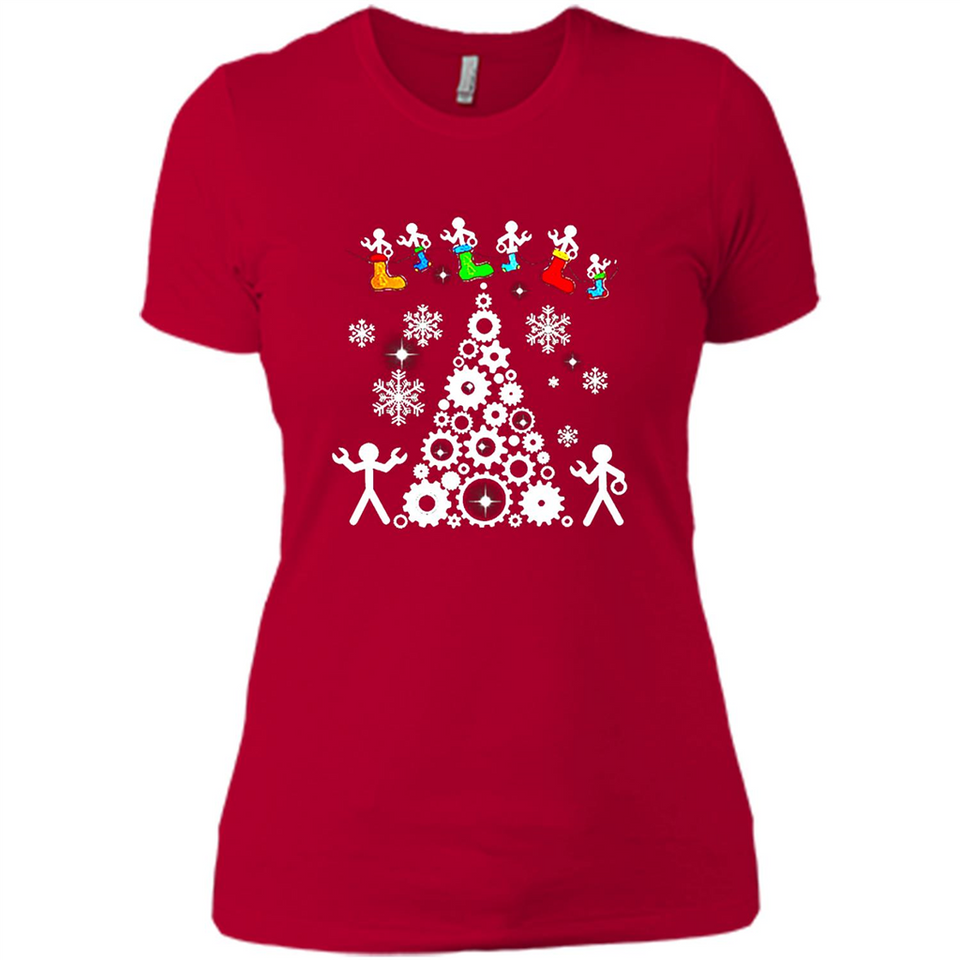 Funny Mechanics Ugly Christmas 2018 - Ladies' Boyfriend T-Shirt