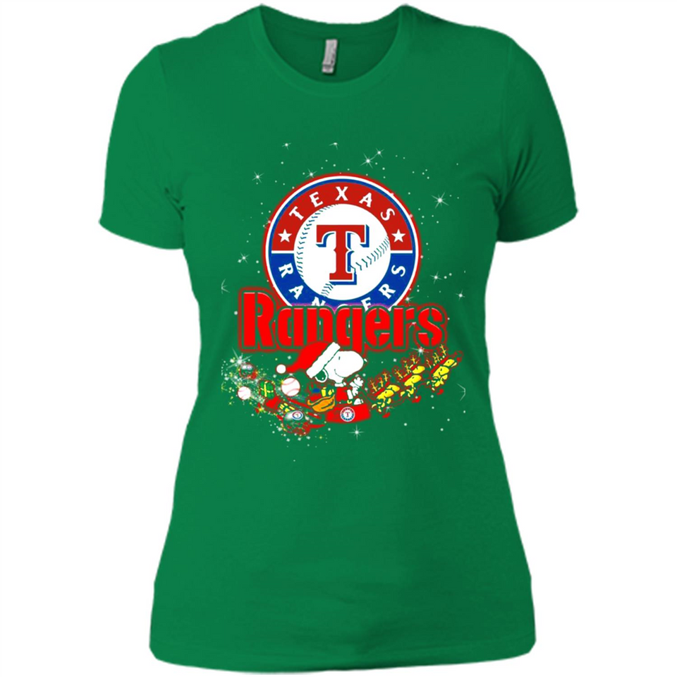 Snoopy Christmas Texas Rangers - Ladies' Boyfriend T-Shirt