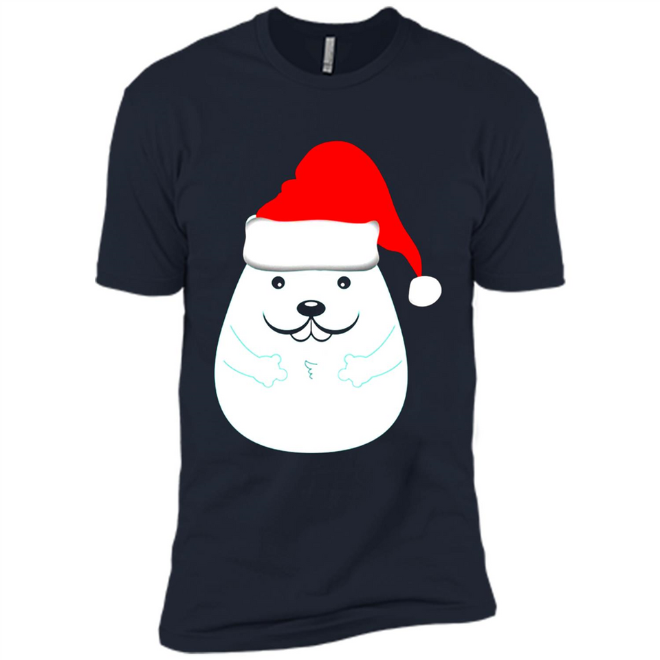 Funny Hamster Christmas t-shirt Santa Hat - Premium Short Sleeve T-Shirt