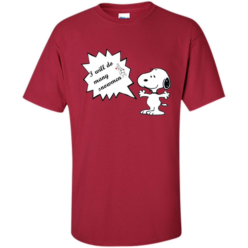 Snoopy I Will Do Many Snowman Christmas