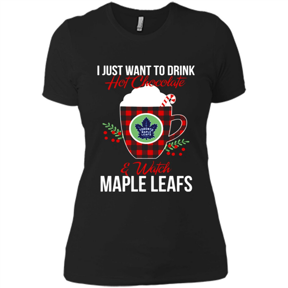 I Just Want To Drink Hot Chocolate & Watch Toronto Maple Leafs Ugly Christmas Sweater PINGPONG