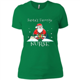 Funny Christmas Nurse Shirt, Santa_s Favorite Nurse - Ladies' Boyfriend T-Shirt