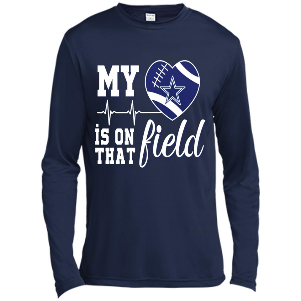 Dallas Cowboys Football My Heart is on that Field - Canvas Long Sleeve T-Shirt