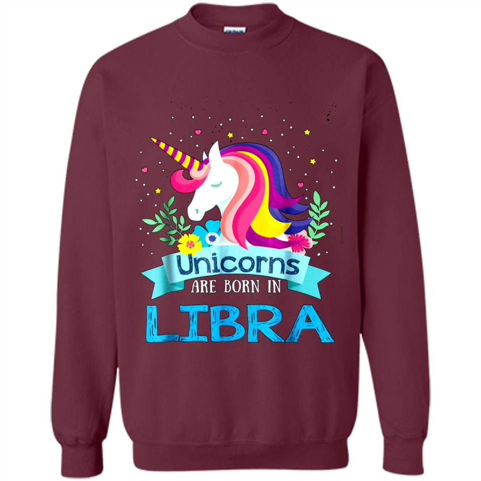 Unicorns are born in Libra Birthday Rainbow Gift Ladies Custom