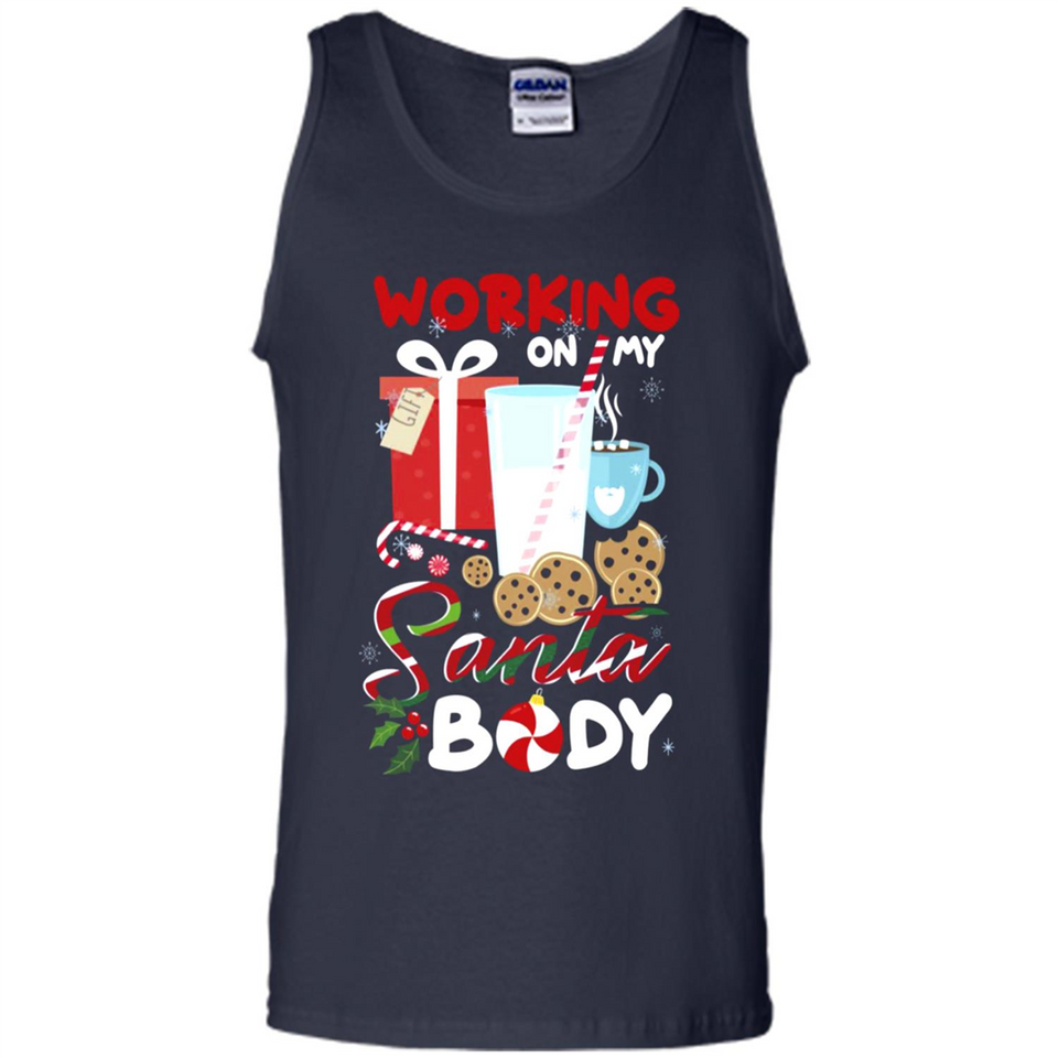Working On My Santa Body Funny Christmas Gift Sleeve Xmas - Tank Top