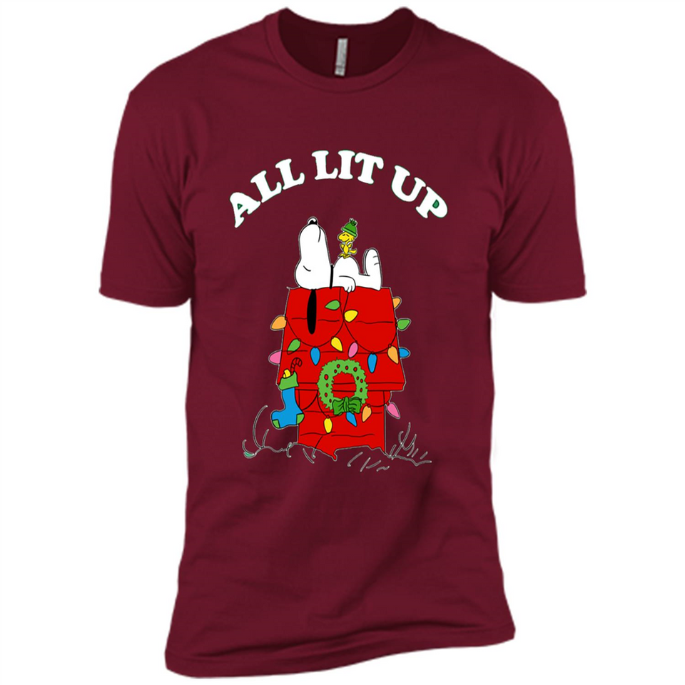 Peanuts By Schulz Snoopy Young Men_s Christmas - Premium Short Sleeve T-Shirt