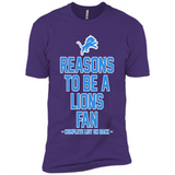 Reasons to be a Detroit Lions Fan Complete List on Back - Premium Short Sleeve T-Shirt