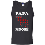 Papa Moose Funny Christmas Plaid Buffalo T-Shirt - Tank Top
