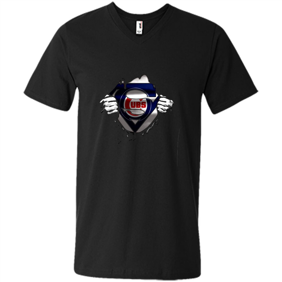 Chicago Cubs And Superman Fans - Men's V-Neck