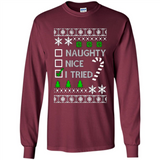 Naughty Nice I Tried Christmas sweatshirt PINGPONG