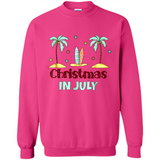 Christmas In July Shirt Surfing Palm Trees Surfboard - Sweatshirt