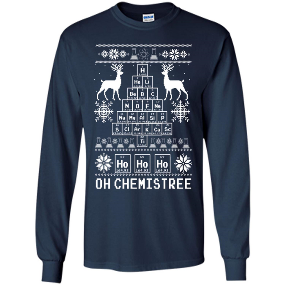 Oh Chemistry Tree Ugly Christmas Sweater - Long Sleeve T-Shirt