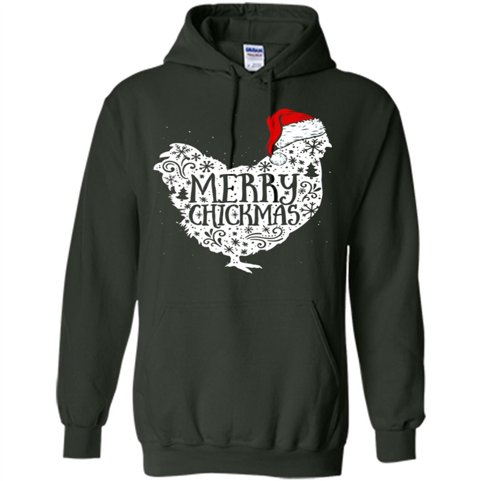 Chicken Christmas T Shirt Merry Chickmas Santa Claus Gifts - Hoodie