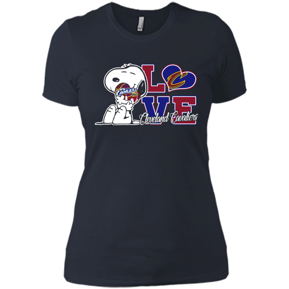 Snoopy loves NBA Cleveland Cavaliers - Ladies' Boyfriend T-Shirt
