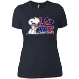 Snoopy loves NBA Cleveland Cavaliers - Ladies' Boyfriend T-Shirt