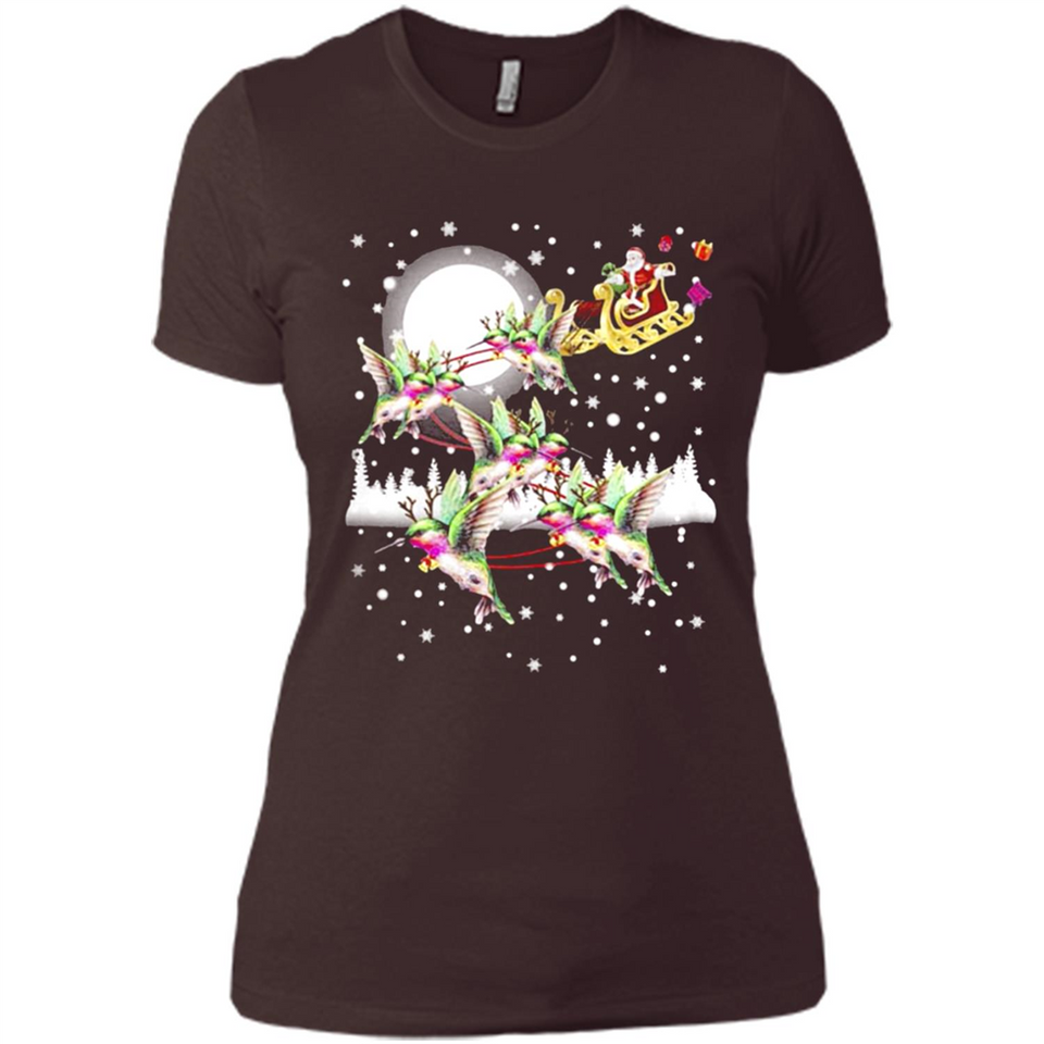 Hummingbird Santa Sleigh - Ladies' Boyfriend T-Shirt