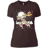 Hummingbird Santa Sleigh - Ladies' Boyfriend T-Shirt