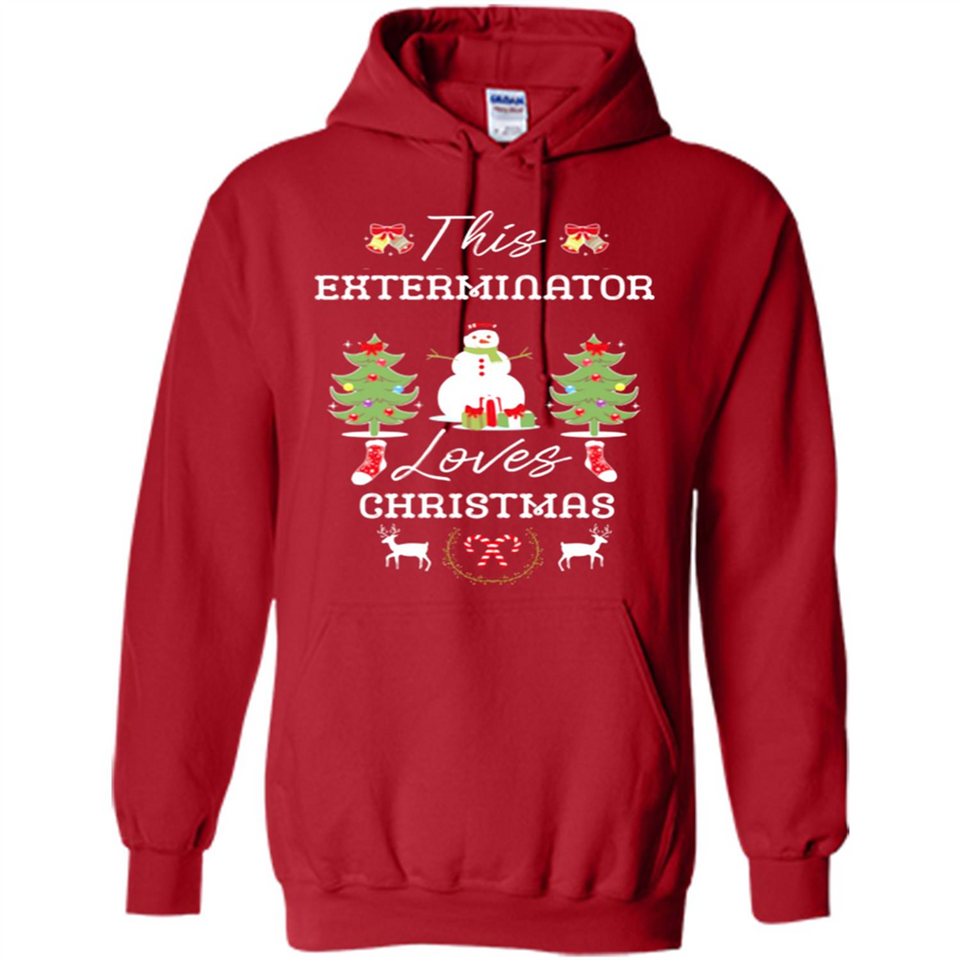 This Exterminator Loves Christmas Tree Shirt with Snowman