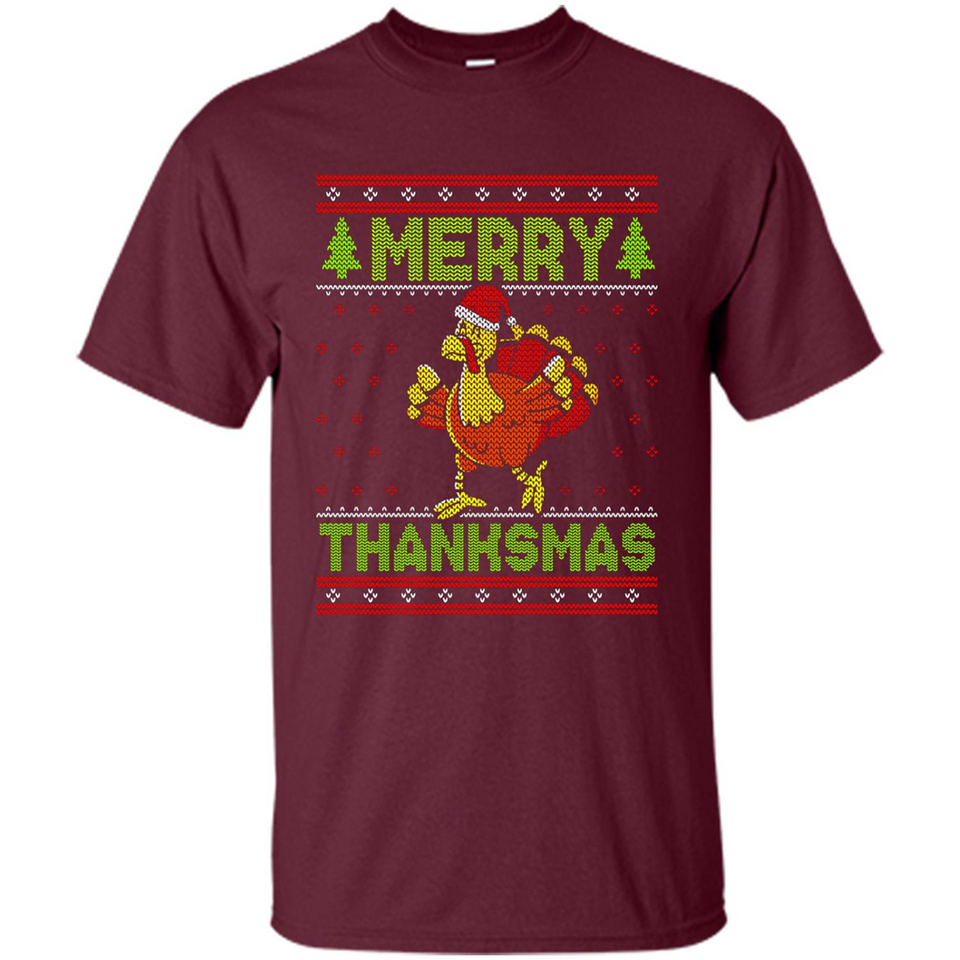 Merry Thankmas Ugly Xmas Thanksgiving Turkey Sweatshirt - Shirt