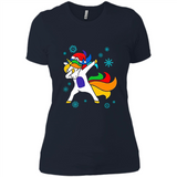 Christmas Dabbing Unicorn - Ladies' Boyfriend T-Shirt