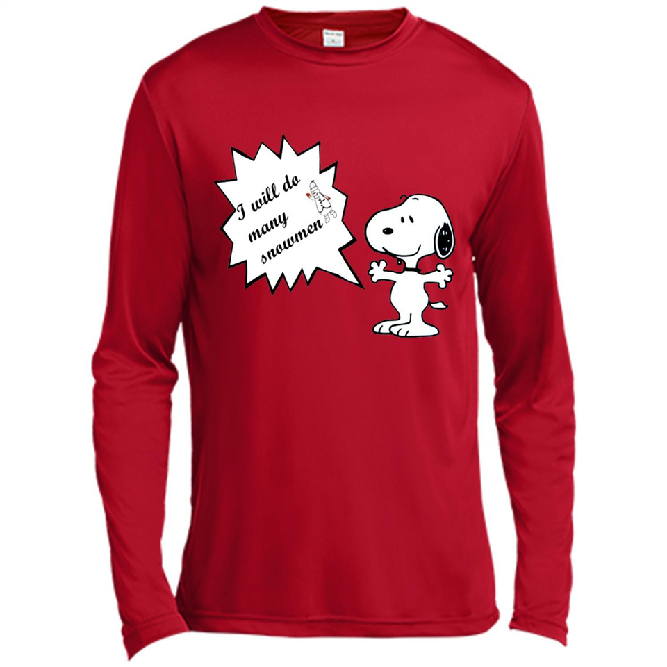 Snoopy I Will Do Many Snowman Christmas
