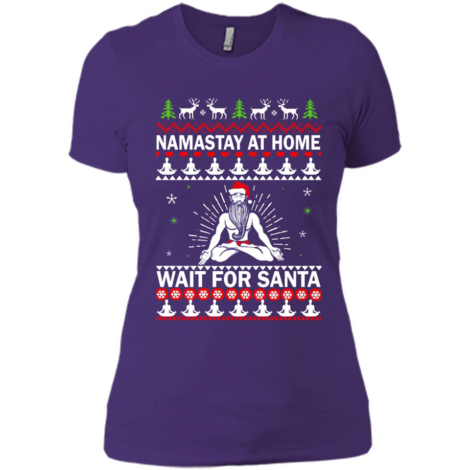 Namastay at home and wait for Santa Christmas - Ladies' Boyfriend T-Shirt