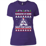 Namastay at home and wait for Santa Christmas - Ladies' Boyfriend T-Shirt