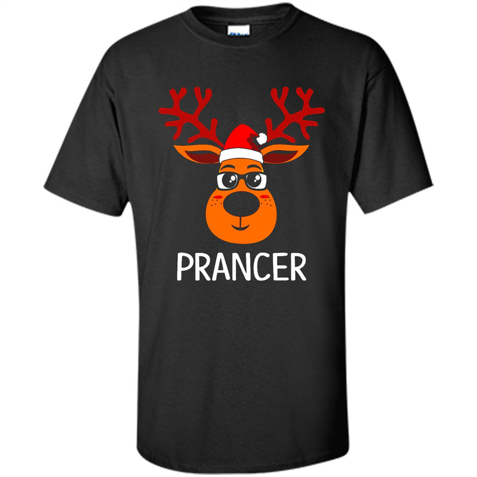 Prancer Reindeer Santa Claus Funny Xmas Holiday T-Shirt - Shirt