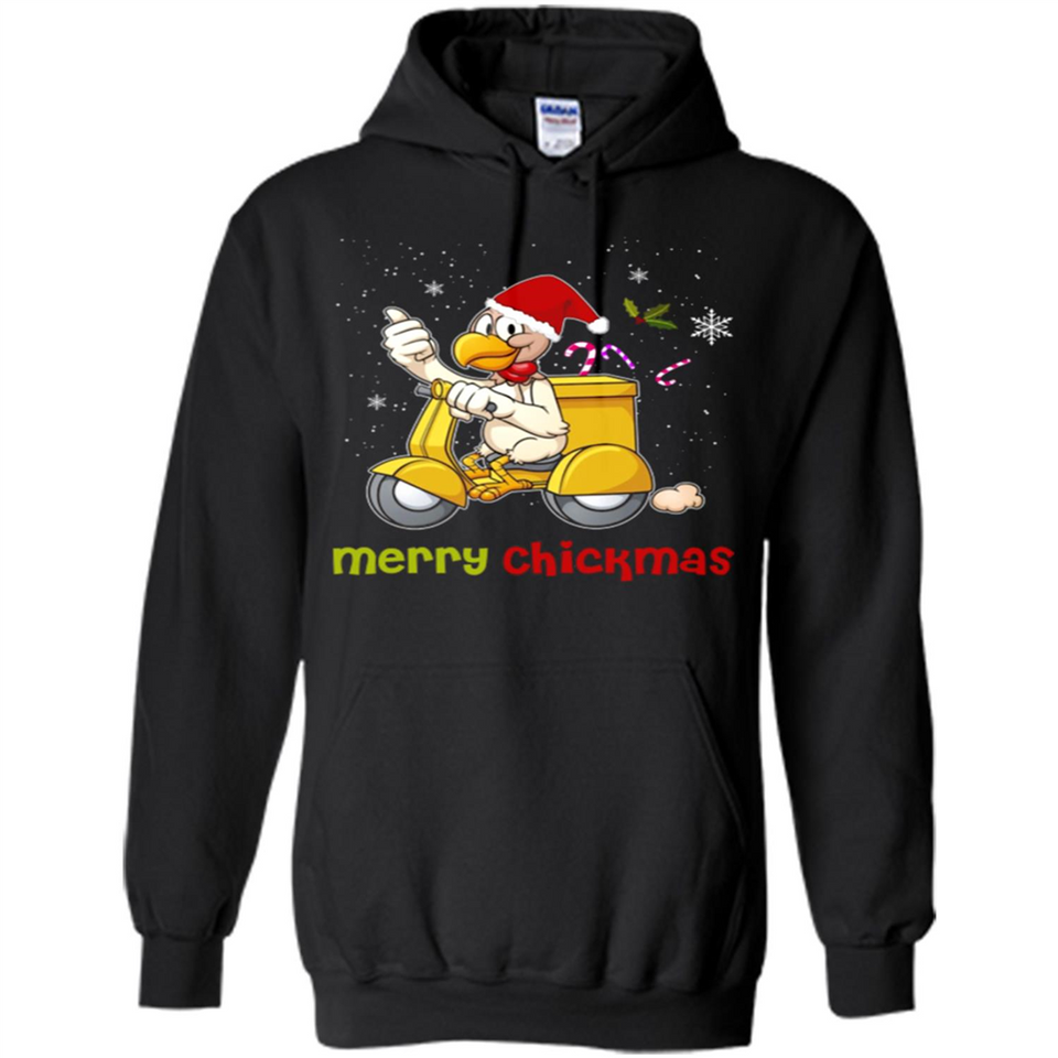 Funny Santa Christmas Chicken Shirt - Merry Chickmas - Hoodie