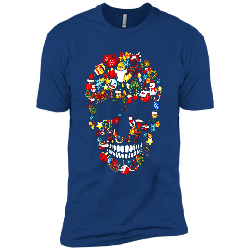 Skull Christmas Decorations Merry Xmas T-Shirt - Premium Short Sleeve T-Shirt