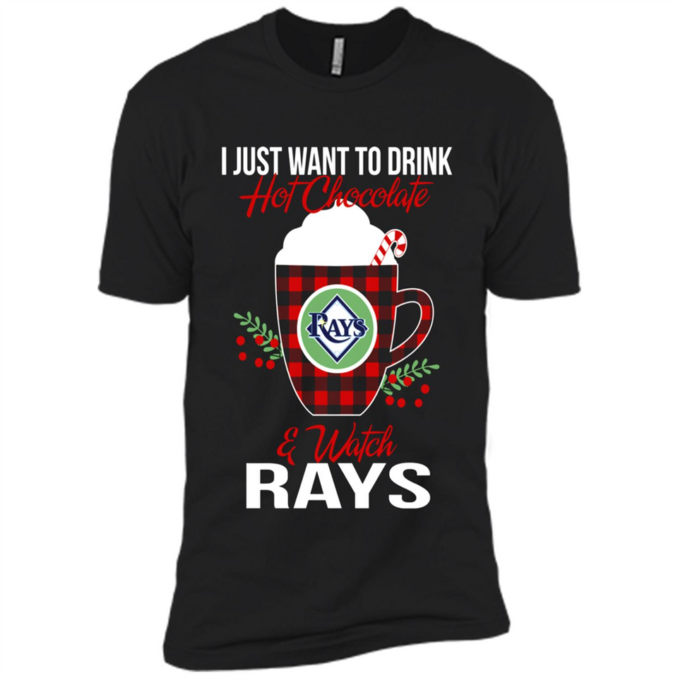 I Just Want To Drink Hot Chocolate & Watch Tampa Bay Rays Ugly Christmas Sweater PINGPONG