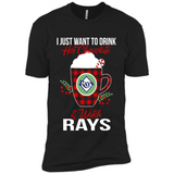 I Just Want To Drink Hot Chocolate & Watch Tampa Bay Rays Ugly Christmas Sweater PINGPONG