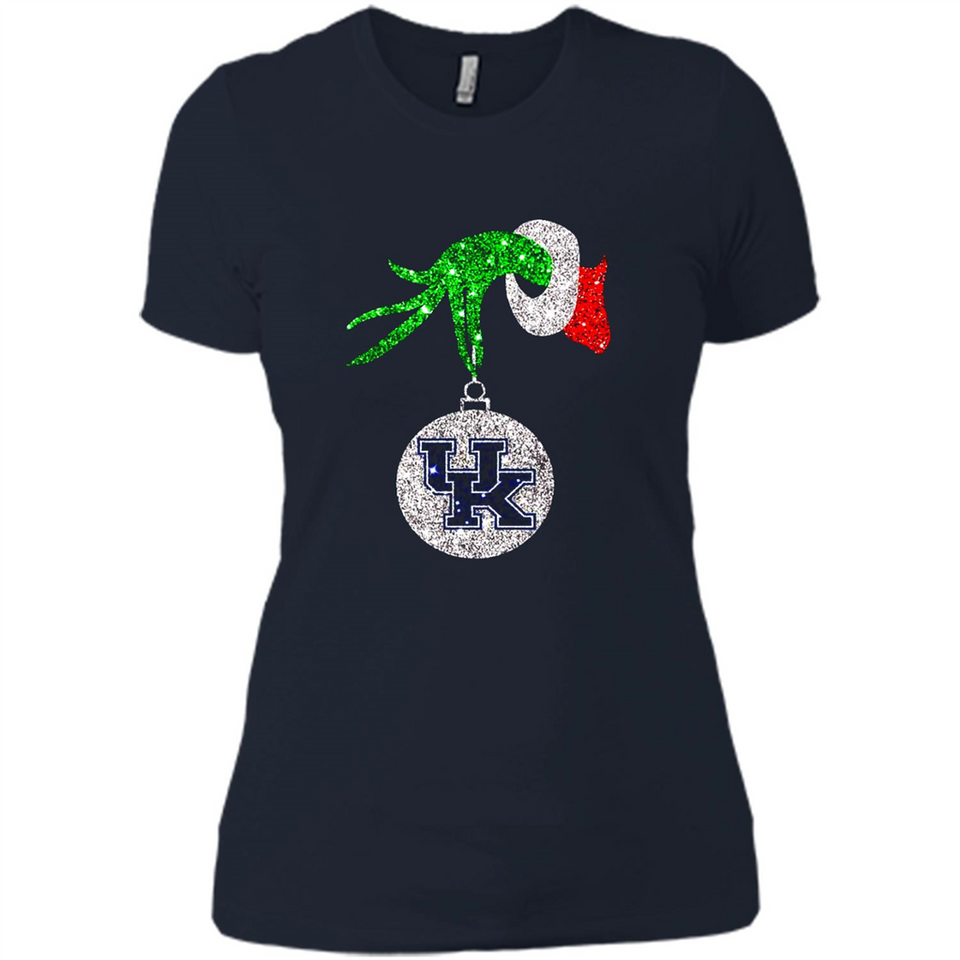 Amazing shirt Kentucky Wildcats Glitter Grinch Monogram Ornament Christmas Gift - Ladies' Boyfriend T-Shirt