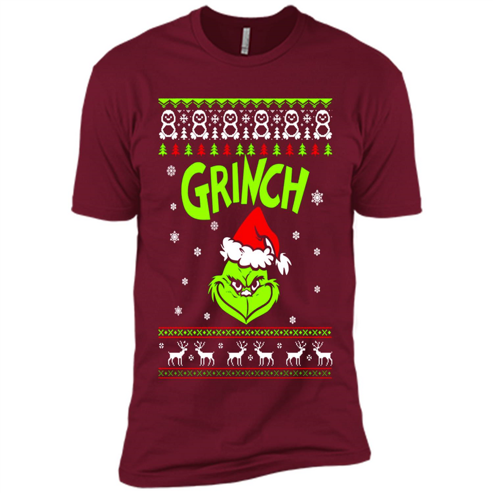 The Grinch Face Christmas - Premium Short Sleeve T-Shirt