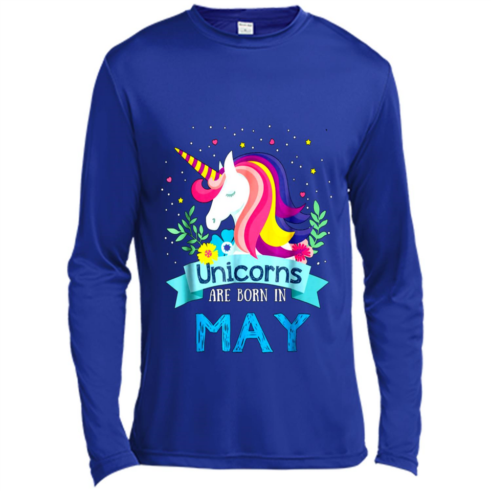 Unicorns are born in May Birthday Rainbow Gift Ladies Custom