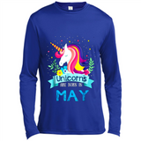 Unicorns are born in May Birthday Rainbow Gift Ladies Custom