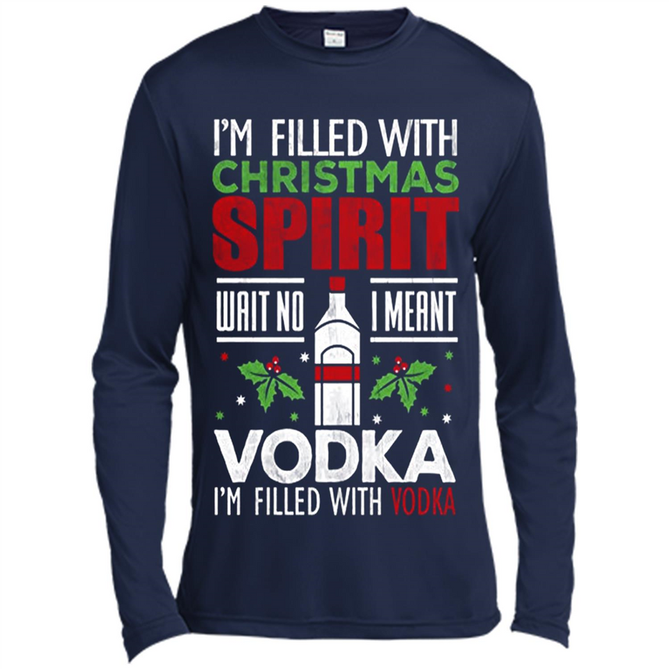 Christmas Gift Shirt Christmas Spirit Vodka Santa - Canvas Long Sleeve T-Shirt