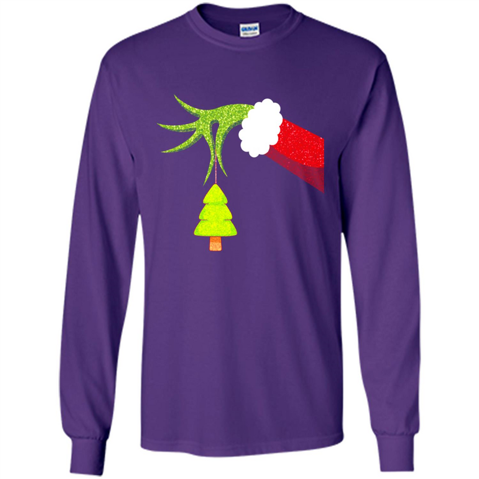 Funny Grinch Hand Holding Christmas Tree Ornament Christmas PING PONG