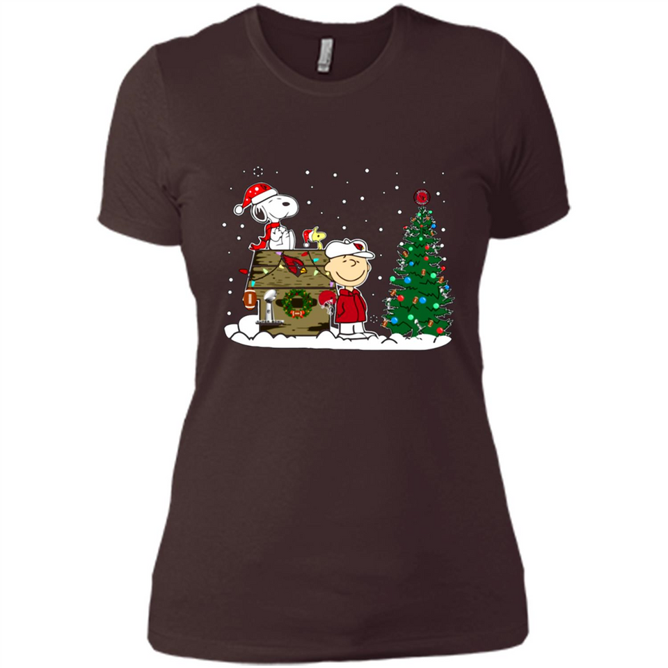 Arizona Cardinals Snoopy The Peanuts Movie Christmas Football Super Bowl pingpong - Ladies' Boyfriend T-Shirt