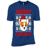 Funny Christmas Santa Corgi Dog Merry Corgmas - Premium Short Sleeve T-Shirt