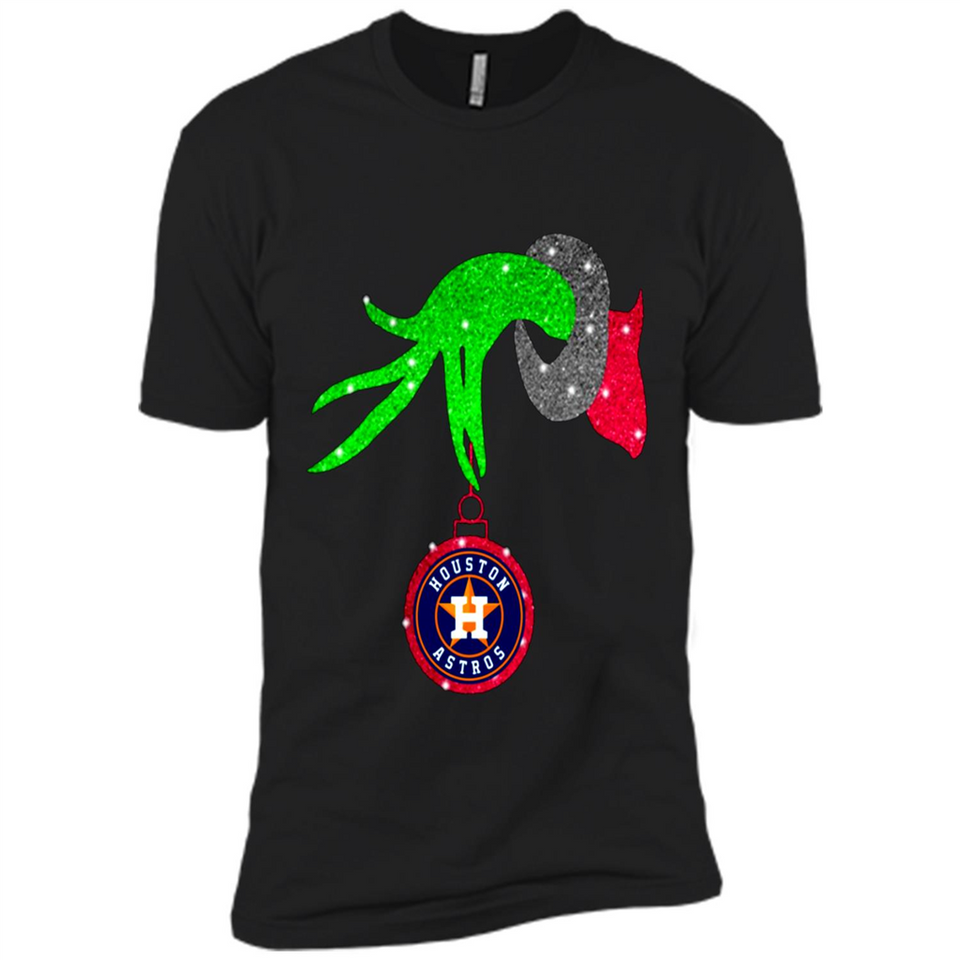 GRINCH HAND HOLDING HOUSTON ASTROS GLITTER CHRISTMAS PINGPONG