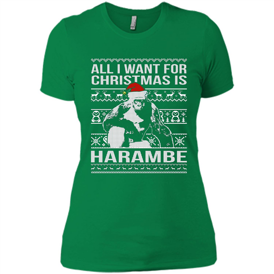 All I Want For Christmas Is Harambe Christmas - Ladies' Boyfriend T-Shirt