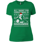 All I Want For Christmas Is Harambe Christmas - Ladies' Boyfriend T-Shirt