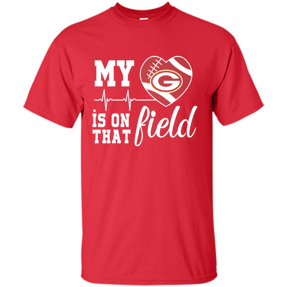 Green Bay Packers Football My Heart is on that Field - Shirt