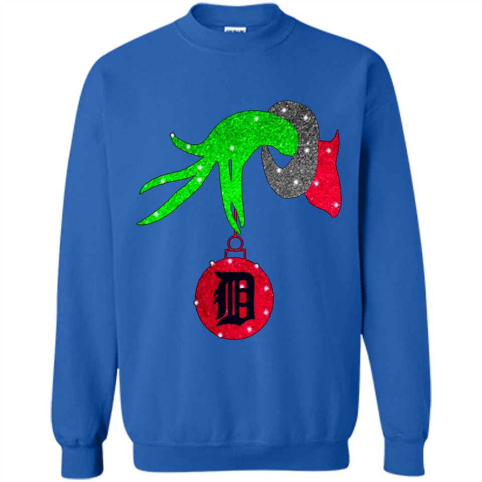 GRINCH HAND HOLDING DETROIT TIGERS GLITTER CHRISTMAS PINGPONG