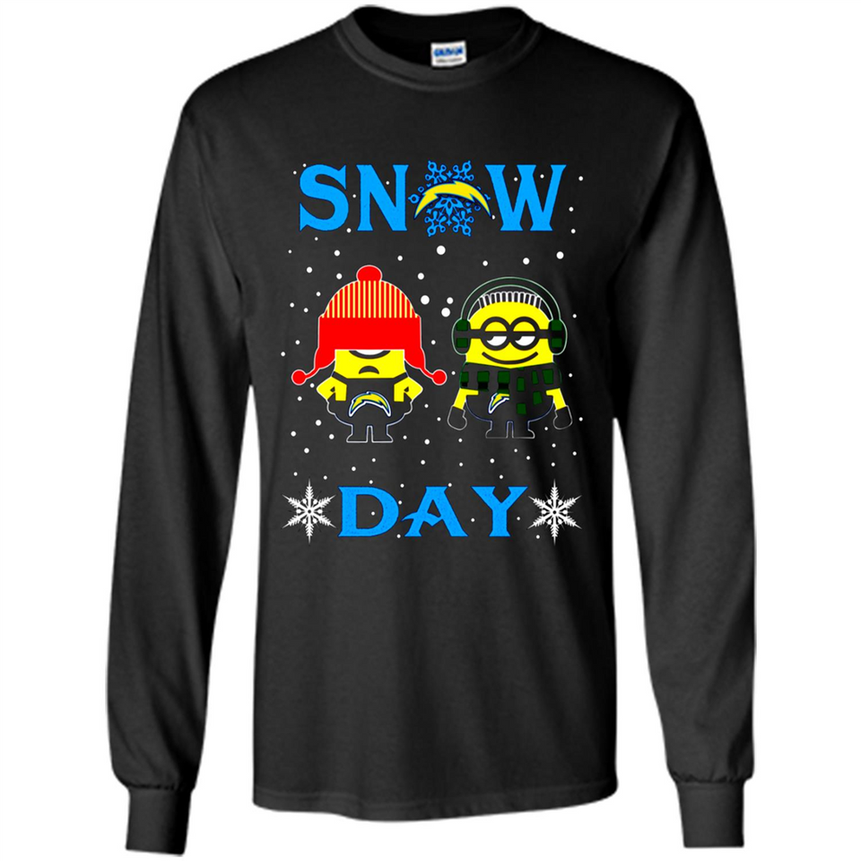 Snow Day Shirt For Los Angeles Chargers Vs Minion Fans pingpong