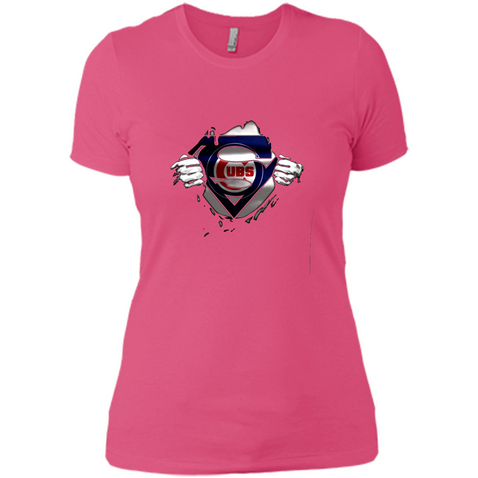 Chicago Cubs And Superman Fans - Ladies' Boyfriend T-Shirt
