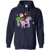 Distressed Retro Santa Riding Unicorn - Hoodie