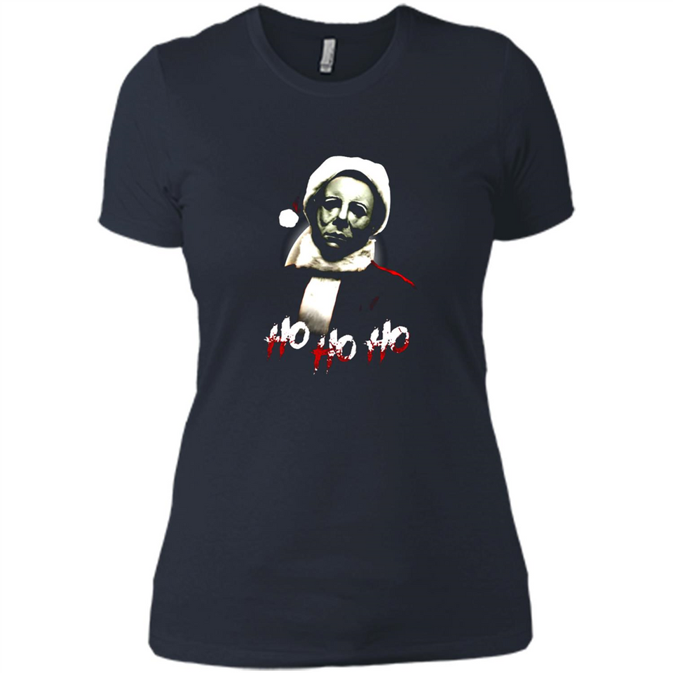 Santa Michael Myers Ho Ho Ho Merry Christmas Sweatshirt - Ladies' Boyfriend T-Shirt