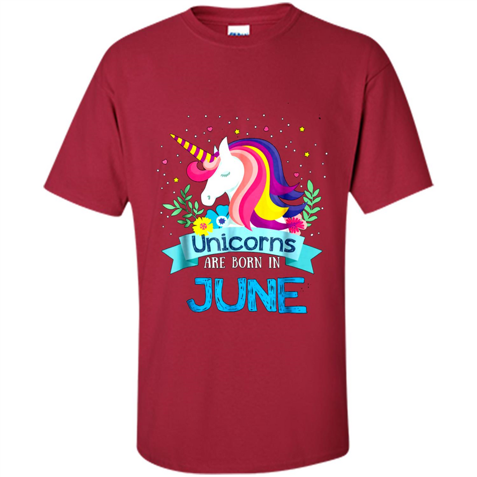 Unicorns are born in June Birthday Rainbow Gift Ladies Custom